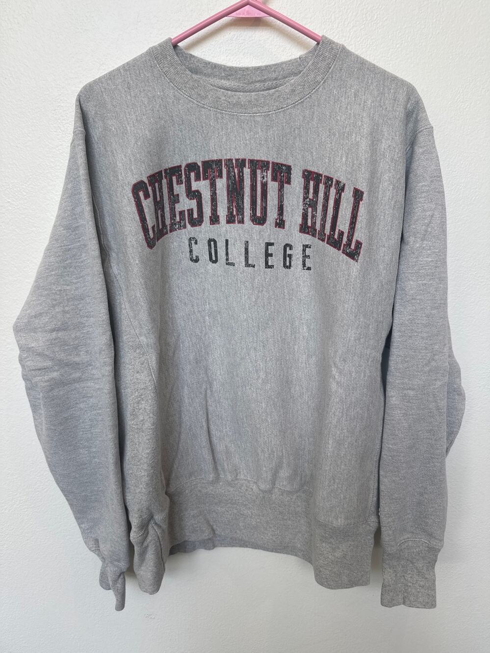 Champion Reverse Weave VTG Chestnut Hill College Grey Sweatshirt Size Medium